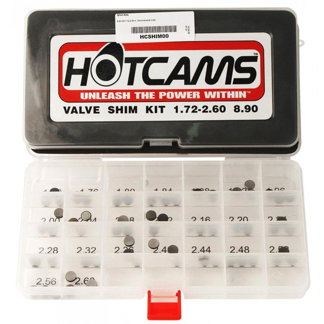 HotCams σετ καπελότα βαλβιδών διαμέτρου 8.90mm από 1.72mm έως 2.60mm για κάθε 0.04mm HCSHIM00