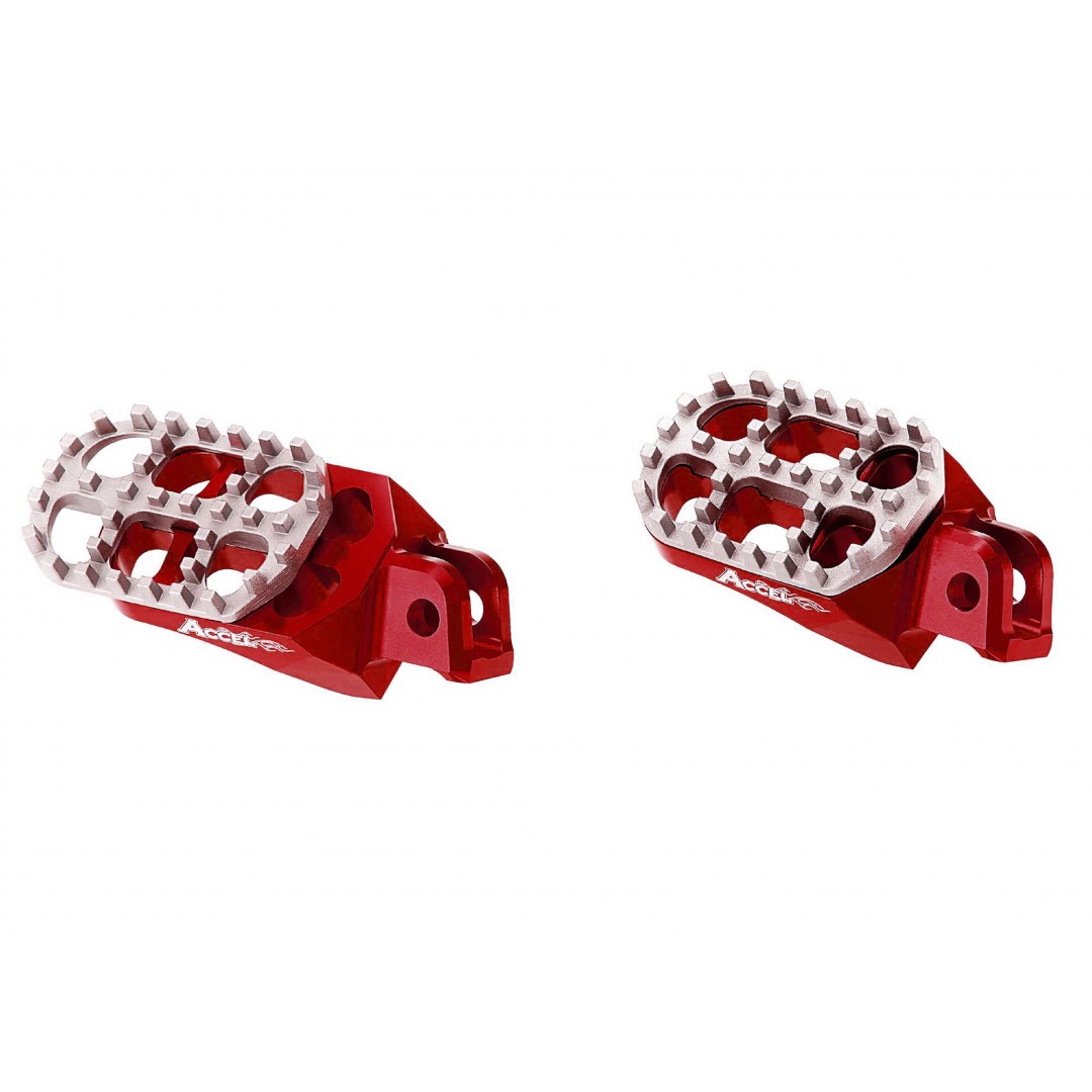 Accel aluminium foot rests for motorcycle Honda CR125 CR125R CR250 CR250R 2002-2007, CRF150 CRF150R, CRF250 CRF250R CRF250X CRF450 CRF450R CRF450X. P/N : AC-AFP-101-RD