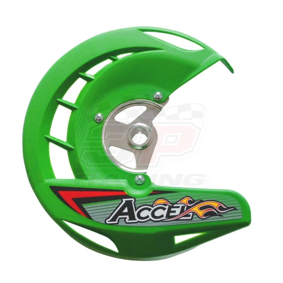 Accel FDG-301 Designed to protect that front brake disc - Green guard for Kawasaki KX250 KX252 KX250F KX250X KX450 KX450X KX450F 2019 2020 2021 2022 2023