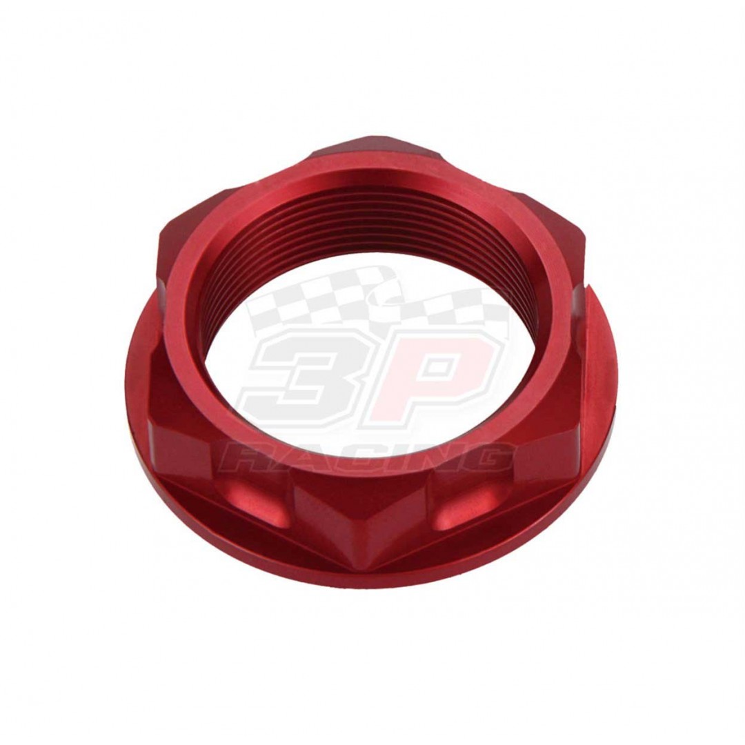 Accel CNC Anodized Red steering stem thread nut Honda 90304-KZ4-J30 fits CR125 CR250 CR250R CRF250 CRF250R CRF250X CRF250RX CRF450 CRF450R CRF450X CRF450RX CRF450L, TM MX85 EN125 MX125 EN144 MX144 EN250 MX250 EN300 MX300 EN250F EN450F EN530F MX250F MX450F