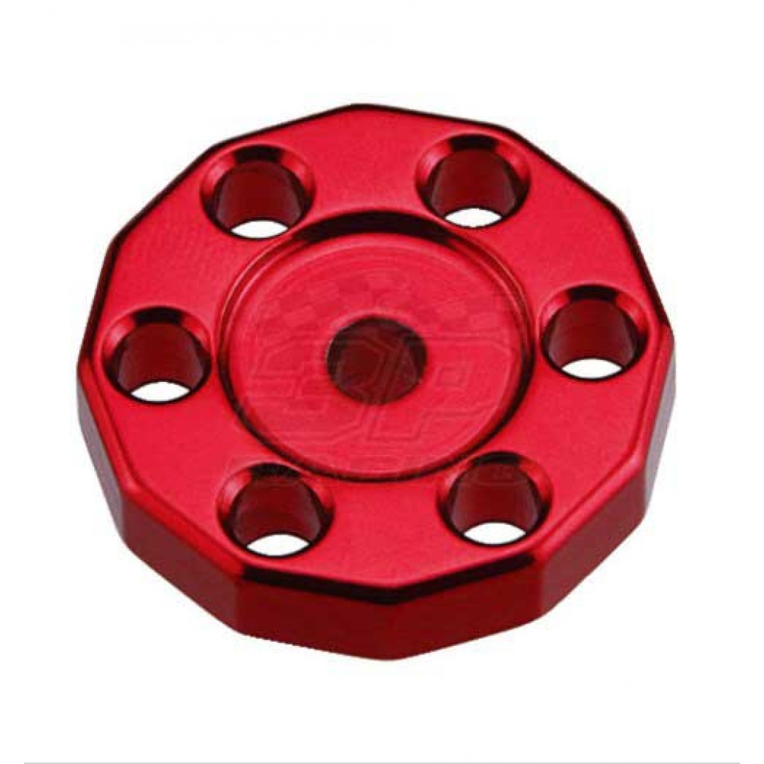 Universal high quality tank fixed spacer for Off-road bikes - Red. CNC machined. Made from AL6061-T6 aluminum alloy. Color anodized. P/N: AC-TFS-01-RD