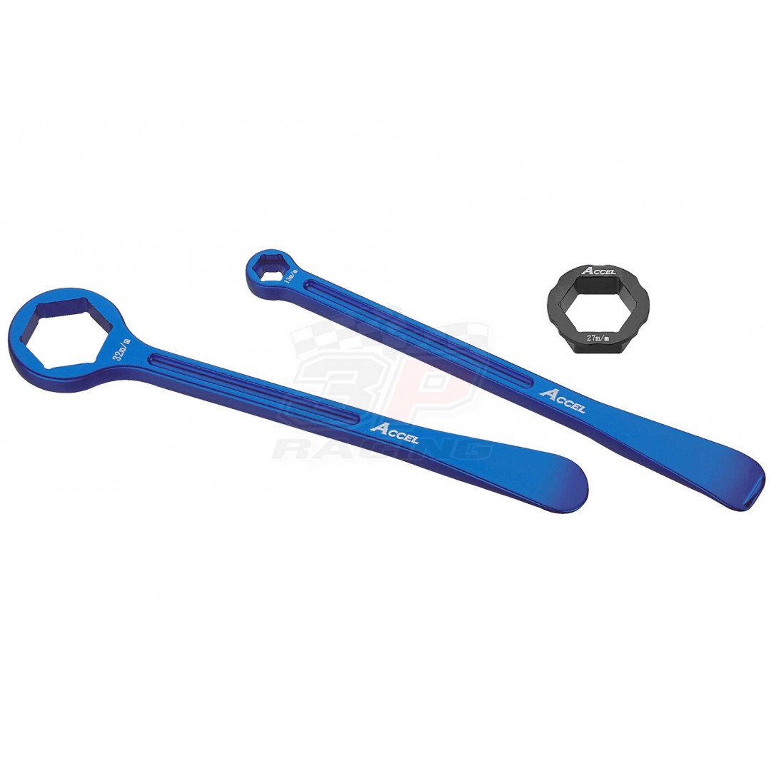 Special tools for tire - Levers & wrenches 32mm,27mm,22mm,13mm & 10mm - Blue. P/N: AC-TL-01-BL