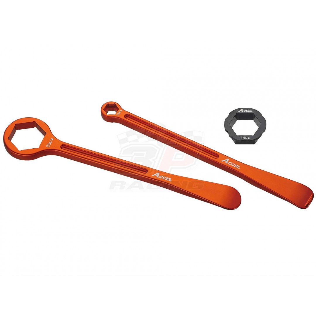 Special tools for tire - Levers & wrenches 32mm,27mm,22mm,13mm & 10mm - Orange. P/N: AC-TL-01-OR