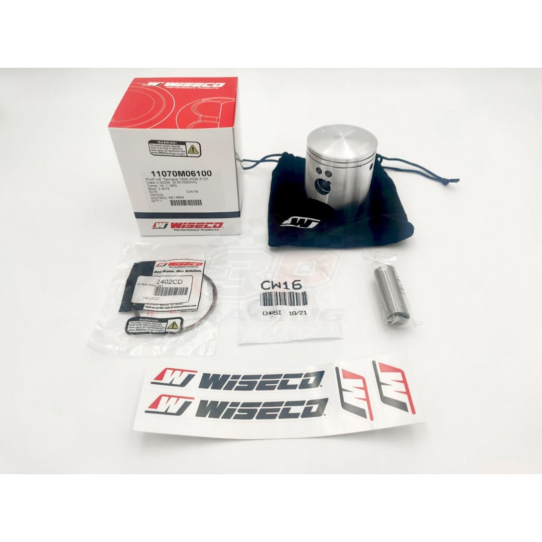 Wiseco forged custom piston kit 11070M06100, 11070M06200, 11070M06300 61mm / 62mm / 63 mm for Yamaha Z125 . Dragster use. Kit includes piston rings,pin and circlips . Diameter: 61.00mm, 62.00mm