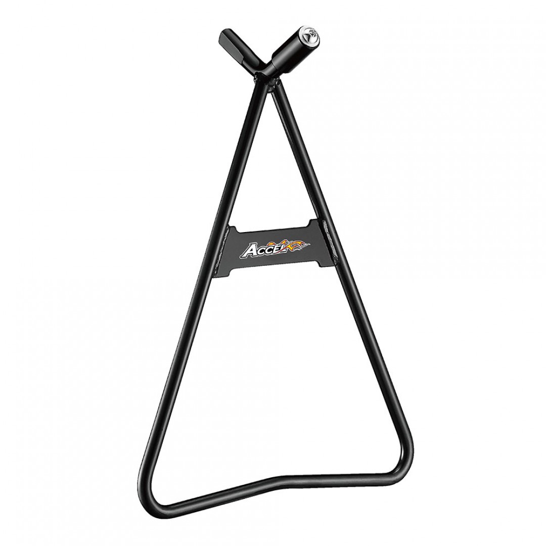 Accel dirt bike steel triangle stand support with 36.5cm height. Keeps your bike standing, durable from high quality steel. Universal for all motocross, off-road motorcycles for rear axles with inner diameter 11mm, 14.5mm, 18mm. P/N: AC-STS-01